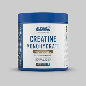 Envase de Creatina Applied Nutrition de 250 g, suplemento de alta pureza para mejorar fuerza y rendimiento deportivo