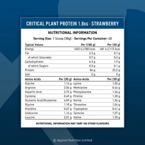 CriticalPlantProtein-1.8g- informacion nutricional